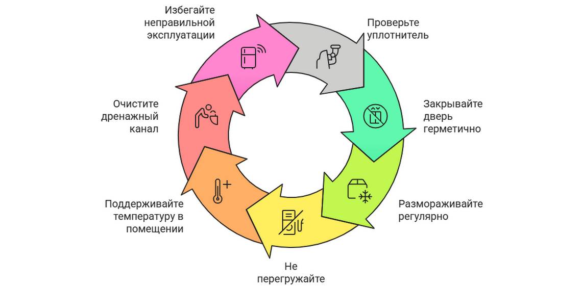Лёд внутри холодильника
